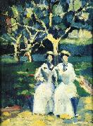 Kazimir Malevich Two Women in a Gardenr painting